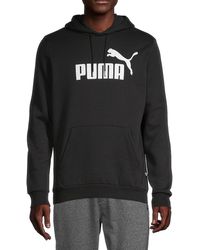 PUMA Fluffy Logo Hoodie in Black for 