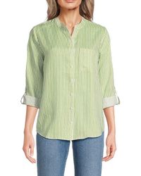 Saks Fifth Avenue - Striped 100% Linen Relaxed-Fit Shirt - Lyst