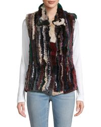 Adrienne Landau Multicolour Rabbit Fur Vest
