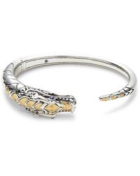 John Hardy - Legends Naga Sterling, 18K & Sapphire Hinge Cuff Bracelet - Lyst