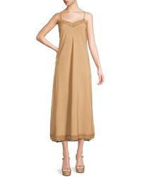 Saks Fifth Avenue - Lace Trim Sleeveless Midi Dress - Lyst