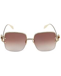 Alexander McQueen - 57mm Square Crystal Studded Sunglasses - Lyst