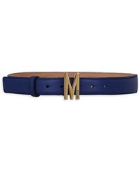 Moschino - M Logo Leather Belt - Lyst