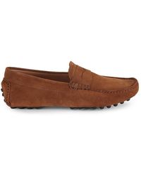 Massimo Matteo - Suede Driving Penny Loafers - Lyst