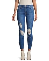L'Agence Distressed Cropped Jeans - Blue