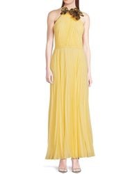 Emanuel Ungaro - Zo Sequined Floral Pleated Chiffon Maxi Dress - Lyst