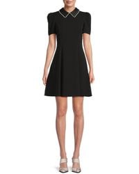 Karl Lagerfeld - Contrast-Trim A-Line Minidress - Lyst
