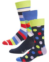 Happy Socks - 3-pack Big Dot Assorted Crew Socks - Lyst