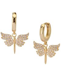 Gabi Rielle - Bejeweled 14k Goldplated Sterling Silver & Pave Crystal Butterfly Drop Earrings - Lyst