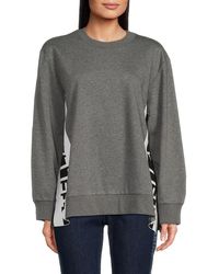 Stella McCartney - Logo Tape Cotton Sweatshirt - Lyst