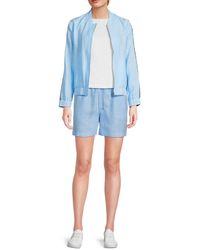 Saks Fifth Avenue - 100% Linen Sequin Stripe Bomber Jacket - Lyst