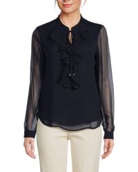 Tommy Hilfiger - Crinkle Ruffle Blouse - Lyst