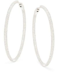 Effy - 14K & 2.67 Tcw Diamond Hoop Earrings - Lyst