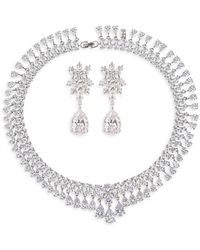 Eye Candy LA - Luxe Hazel 2-piece Silvertone Cubic Zirconia Necklace & Earrings Set - Lyst