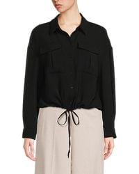 Adrianna Papell - Dropped Shoulder Tie Hem Shirt - Lyst