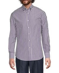 Brunello Cucinelli - Striped Cotton Button-Front Shirt - Lyst