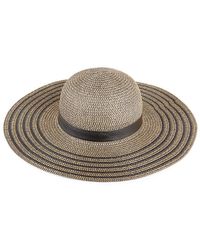 Vince Camuto - Logo Faux Leather Trim Sun Hat - Lyst
