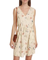 Splendid - Botanical Linen-Blend Drawstring Minidress - Lyst
