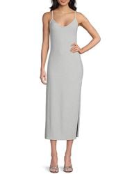 Bebe - Sleeveless Metallic Midi-Dress - Lyst