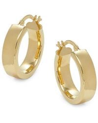 Saks Fifth Avenue - 14k Yellow Gold Hoop Earrings - Lyst