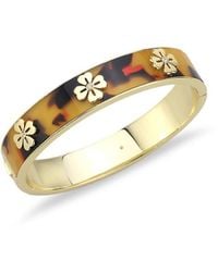 SAVIENE - 18K Goldplated, Enamel, Cubic Zirconia & China Crystal Bangle Bracelet - Lyst