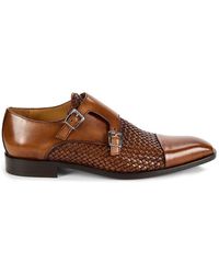 Saks Fifth Avenue - Double Monk Strap Leather Shoes - Lyst