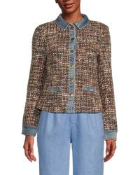 Saks Fifth Avenue - Mixed-Media Tweed Trucker Jacket - Lyst