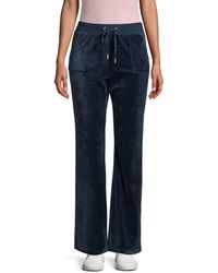 Juicy Couture Foil Logo Velvet Joggers - Black