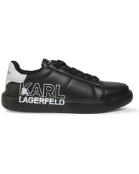 Karl Lagerfeld - Logo Leather Platform Sneakers - Lyst