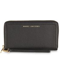 Marc Jacobs - Logo Leather Zip Around Wallet - Lyst