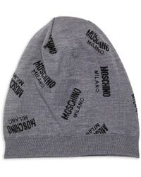 MOSCHINO Black Lightweight WOOL CASHMERE BEANIE Hat OSFA MADE IN ITALY 