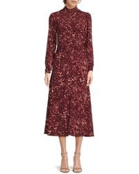 BCBGMAXAZRIA - Ruched Mock Turtleneck Midi-Dress - Lyst