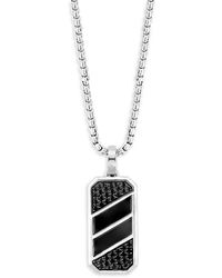 Effy - Sterling Silver, Onyx & Black Spinel Pendant Necklace - Lyst