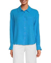 Saks Fifth Avenue - Gauze Long Sleeve Button Down Shirt - Lyst