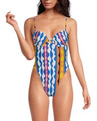 Montce - Elany Abstract Striped One Piece Swimsuit - Lyst