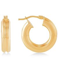 Saks Fifth Avenue - 14k Yellow Gold Polished Oval Hoop Earrings - Lyst