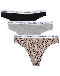 Calvin Klein 3-pack Logo Band Thong - Gray