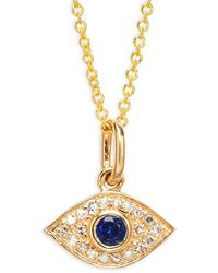 Effy - 14K, Diamond & Evil Eye Pendant Necklace - Lyst