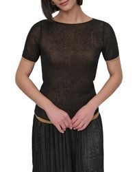 DKNY - Contrast Trim Crewneck Sweater - Lyst