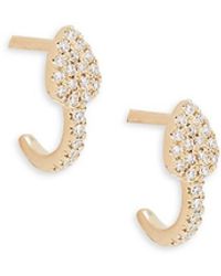 Saks Fifth Avenue - Saks Fifth Avenue 14k Yellow Gold & 0.10 Tcw Diamond Huggie Earrings - Lyst