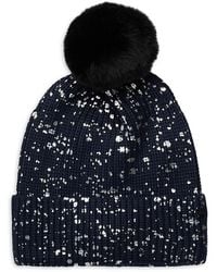 Jocelyn - Splatter Paint Faux Fur Trim Beanie - Lyst