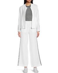 Saks Fifth Avenue - 100% Linen Sequin Trim Straight Pants - Lyst
