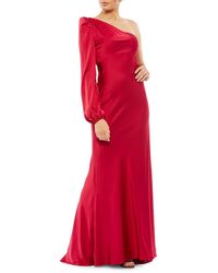Mac Duggal Satin One-shoulder Gown - Red