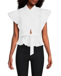 10 Crosby Derek Lam - Brynn Ruffle Wrap Top - Lyst