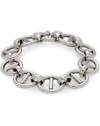 Saks Fifth Avenue - Rhodium Plated Sterling Silver Puffed Mariner Link Bracelet - Lyst