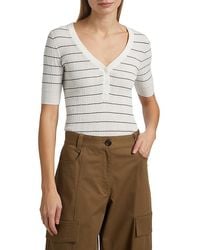A.L.C. - A. .C. Francis Striped Cotton-Blend Top - Lyst
