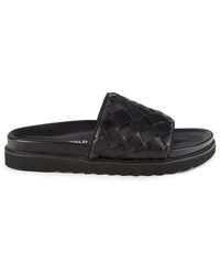 Karl Lagerfeld - Woven Leather Slides - Lyst