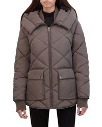 Kenneth Cole - Crinkle Quilted Puffer Jacket - Lyst