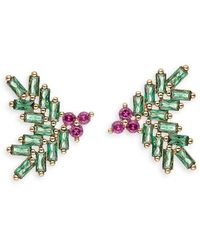 Eye Candy LA - The Luxe Collection Green Reef Cubic Zirconia Stud Earrings - Lyst