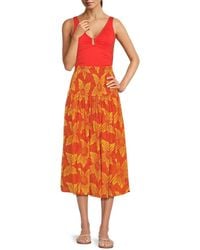 Tiare Hawaii - Havana Floral Smocked Waist Midi Cover Up Skirt - Lyst